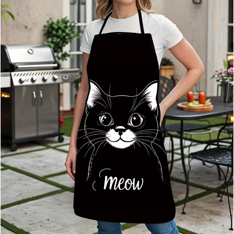 Cute Black Cat Print Apron, 1- - đánh giá và giá Home Improvement Mall