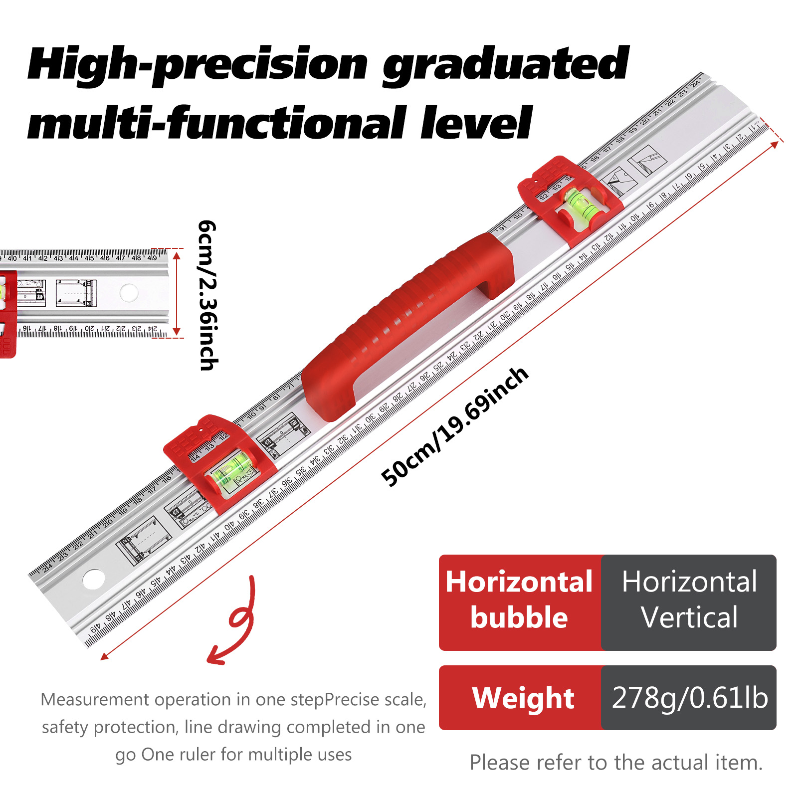 19.7inch Level Ruler Aluminum  - đánh giá và giá Home Improvement Guide
